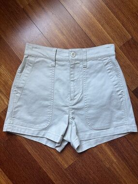 Madewell High-Rise White Utility Shorts